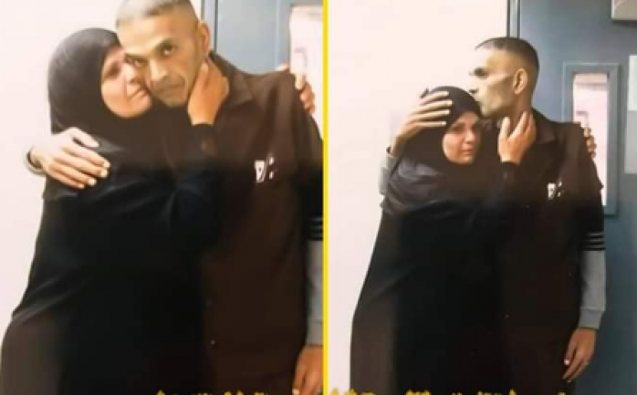صورة الأسير أبو دياك مع والدته قبل استشهاده